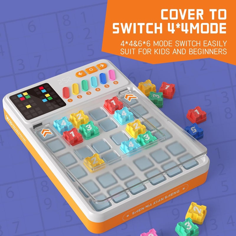 ShenMaster Store Sudoku Board Game with LED Screen,3500 Levels 4x4 6x6 Sudoku Puzzles for Kids & Beginner,Brain Toy for Boys & Girls,Portable Soduku Travel Fun,Gifts Ideas for All Ages - Image 2